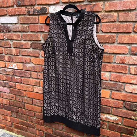 JESSICA HOWARD sleeveless shift dress black modern lace 16W knee length - Picture 6 of 12